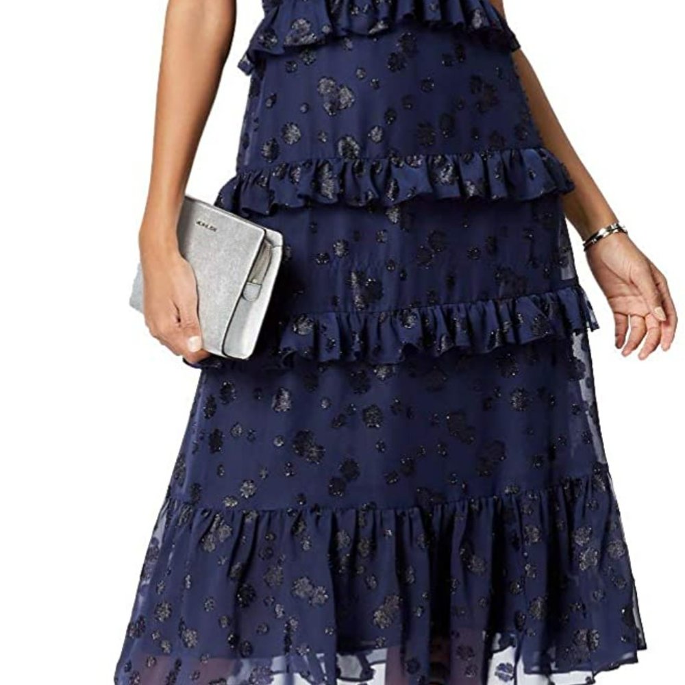 Michael Kors Blue Jacquard Dress